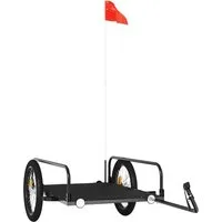 vidaXL Fahrradlastenanhänger Fahrradanhänger Schwarz 135x70x37 cm Eisen