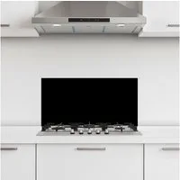 KitchenYeah Küchenrückwand selbstklebend (keine Folie) Schwarz - Einfarbig, (1-tlg), Küchenrückwand, Spritzschutz, Kitchen, 60x30 cm