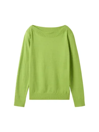 Tom Tailor - Basic Strickpullover pea green melange - Gr. - L