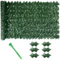 BlingBin Kunsthecken-Sichtschutz Kunsthecken-Sichtschutz, Balkon Sichtschutz Efeu, 1x3 m, (1er Set, 1-St., Inklusive 20 Kabelbinder), Dekoration für Außenbereich Gartendekoration Sichtschutz Windschutz