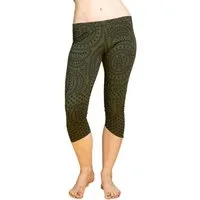PANASIAM 3/4-Leggings Goa Leggings ‘Lalita‘ mit mandalartigen Kreismustern 100% Baumwolle Caprileggings sommerliche 3/4 Leggings Sommerleggings