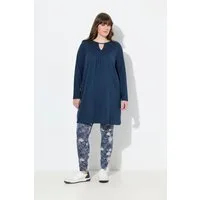 Ulla Popken Longshirt Longshirt A-Linie Tunika-Ausschnitt Langarm