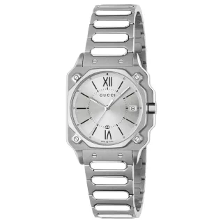 Gucci YA166504 G-Flat Silber Zifferblatt Unisex Uhr