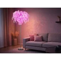 Reality Leuchten LED Stehlampe mit RGBW Leuchtmittel, Höhe 180cm, Dimmfunktion, LED wechselbar, Warmweiß, große ausgefallene Blattlampe, Leuchtmittel mit Fernbedienung dimmbar