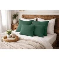 Amilian Dekokissen Sofakissen 4er Set mit Füllung - 2x 45x45 + 2x 35x45 cm, Hotelverschluss, waschbar, formstabil