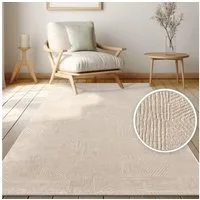 KADIMA DESIGN Teppich Unifarben Wohnzimmer schmutzabweisend Teppich Kurzflor, Läufer, Höhe: 13 mm, Florhöhe: 9 mm, Polypropylen, Polyester, Läufer, 80x150, Beige