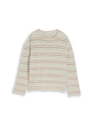 Tom Tailor - Strickpullover mit Streifenmuster blau - Gr. - M