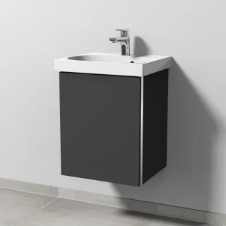 Sanipa 3way Waschtischunterbau zu Geberit Acanto Waschtisch mit 1 Tür, Graphit-Matt BP4131B