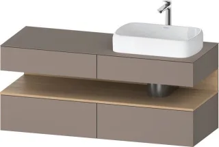 Duravit Qatego Konsolenwaschtischunterbau wandhängend Basalt Matt 1400x550x600 mm - QA4766030430000 QA4766030430000