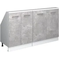 Vicco Kommode Rion, Beton/Weiß/Weiß, 2er Set (2 St)