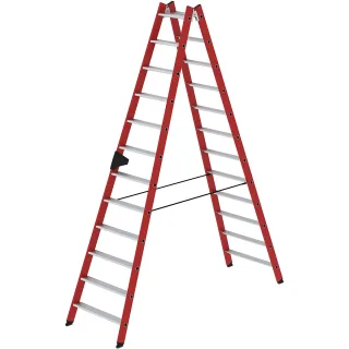 Munk Stufen-Stehleiter beidseitig begehbar GFK / Alu - 034124