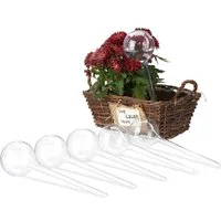 relaxdays Tropfer Bewässerungskugeln 6er Set, transparent