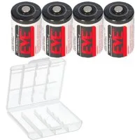 EVE 4x EVE Lithium 3,6V Batterie ER14250 1/2 AA ER 14250 + Box Batterie