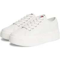 Tommy Jeans TJW FLATFORM SNEAKER LTR Plateausneaker Halbschuh, Schnürschuh, Freizeitschuh mit Logoflag