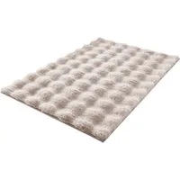 Kleine Wolke Badematte Cloud, Badvorleger, Badezimmer Teppich, Höhe 28 mm, rutschhemmend beschichtet, fußbodenheizungsgeeignet, Polyester, rechteckig, Badteppich, Uni Farben, Hoch-Tief Effekt, besonders weich