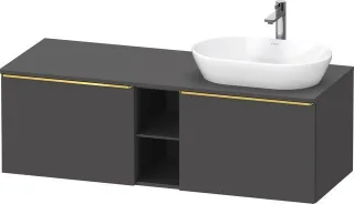 Duravit D-Neo Konsolenwaschtischunterbau wandhängend Graphit Matt 1400x550x459 mm - DE4950R34490000 DE4950R34490000