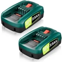 Athlix 2x Akku für Bosch 3500 mAh 18 V Ersatz Batterie AL1880CV AL1810CV Akkupacks 3500 mAh, 2er Pack, 18 V, 3.500 mAh langlebige Akkus