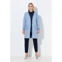 Ulla Popken Strickjacke Long-Strickjacke Pailletten V-Ausschnitt Langarm
