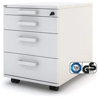 ASSMANN Büromöbel Rollcontainer Pontis, (Abschließbar 41x58x53cm, fertig montiert, für Büro und Homeoffice), TÜV-zertifiziert, Blauer Engel, FEMB Level 3