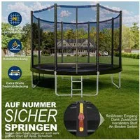 GUNJI Gartentrampolin 183/228/305 cm Garten-Kindertrampolin, max. Belastbarkeit 150KG, Ø 305 cm, (183 cm, (183/ 228/305/366/427 cm, Outdoor-Gartentrampolin mit Sicherheitsnetz, doppelter Schutz mit Schutzmatte)-ostern geschenke)