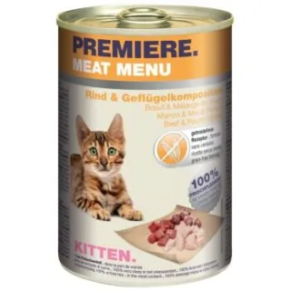 PREMIERE Meat Menu Nassfutter Kitten Rind und Geflügelkomposition 12x400 g
