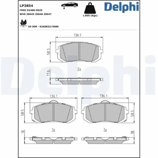 Delphi Bremsbel?ge vorne Hyundai Elantra Kia Niro 1,6