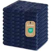 Lavea Seiftuch 10er Gästehandtücher Set 30x30 cm Elena Frottee, kleine Waschlappen, 100% Baumwolle (10er Set), 500 g/m² Frottier, weich & saugstark, pflegeleicht