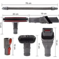 Trade-Shop Staubsaugerdüsen-Set passend für Dyson DC23T2 DC24 DC25 DC26 DC27 DC29 DC29T2 DC30 DC32, Zubehör für DC-50 DC-52 DC-55 DC-58 DC-59 DC-62, (Boden Polster-Düse)