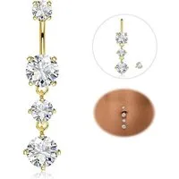 YADOCA Bauchnabelpiercing Bauchnabelpiercing Titan Silber Gold 14G CZ Ring Schmuck