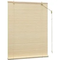 Rollo, Woltu, blickdicht, Mit Bohren, Bambusrollo Sonnenschutz Seitenzugrollo, für Fenster Tür Terrasse