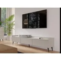 Compleo TV-Schrank dreitürig, Japandi design, Lamellenoptik MODE 180 cm breit