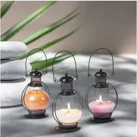 Marrakesch Orient & Mediterran Interior Duftlampe Lote de 3 velas perfumadas en mini farolillos para decorar la mesa (3 St), Echtwachs