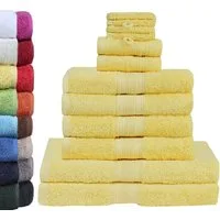 GREEN MARK Textilien Handtuch Set 10er-Set Premium Frottier Handtuch-Set, 100% Baumwolle (Set, 10-St), 4X Handtücher, 2X Duschtücher, 2X Gästetücher, 2X Waschhandschuhe