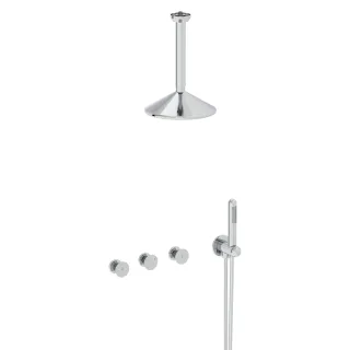 VitrA Liquid Duschsystem mit Duschkopf und Handbrause Wand-/Deckenmontage Chrom,A42777 A42777