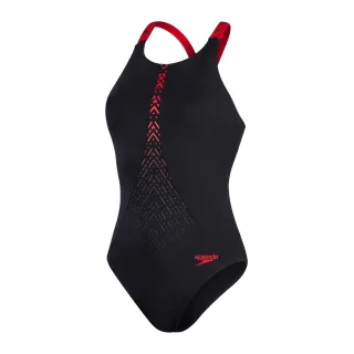 Speedo - Badeanzug für Damen (Schwarz/Rot)