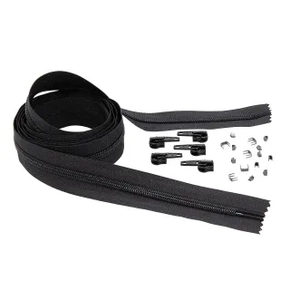 buttinette Endlosreißverschluss im Set, Spirale: 6,5 mm, 2 m, schwarz