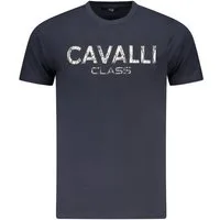 Cavalli Class T-Shirt Herren Kurzarm T-Shirt Blau mit Rundhalsausschnitt