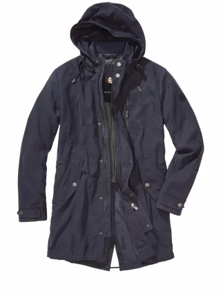 Mey & Edlich Herren Parka Ealing Blau Obermaterial: 88 % Polyester, 12 % Baumwolle