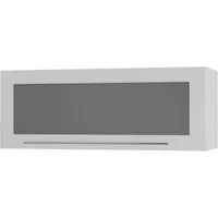 Feldmann-Wohnen Klapphängeschrank Kvantum (1-türig, 1 Fach, Türanschlag oben, Soft-Close, 1-St., Fronten mit dekorativen Fräsungen und leicht abgerundeten Ecken) 90x36cm weiß - weiß matt (Q-W4BS/90)