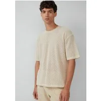 s.Oliver Kurzarmshirt T-Shirt Häkel-T-Shirt im Relaxed Fit aus Baumwolle