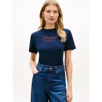 Tommy Hilfiger Kurzarmshirt TILT GRAPHIC REG C-NK SS TEE mit großem Logo-Print