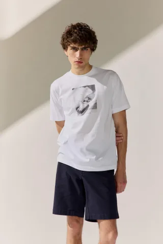 BASEFIELD - Rundhals T-Shirt 1/2 Arm white boat - Gr. - XL