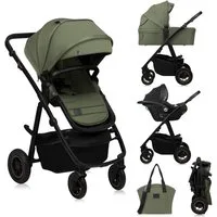 lionelo Kombi-Kinderwagen AMBER PLUS 3IN1, (Set 2in1 oder 3in1), 3-in-1-System / Babywanne & Buggy / Von Geburt bis 4 Jahre