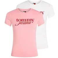 Tommy Jeans T-Shirt TJW 2PACK ESSENTIAL LOGO TEE (Packung, 2-tlg) mit Logodruck