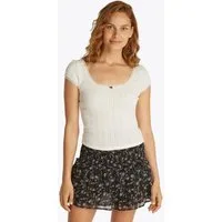 Tommy Jeans T-Shirt TJW SLIM SH POINTELLE SS TEE EXT mit Spitze, mit Lochmuster