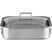 RÖSLE Bräter EXPERTISO, Edelstahl 18/10 (1-tlg), mit Glasdeckel, spülmaschinen- und induktionsgeeignet, Füllmenge 6,5 l