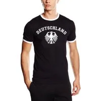 coole-fun-t-shirts Print-Shirt Deutschland Fan T-Shirt Herren WM Fußball Shirt Schwarz Weiß Fussball T-Shirt Deutschland Herren S - 3XL Retro Trikot