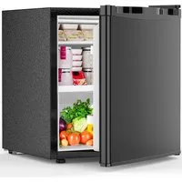 Kismile Kühlschrank 45L Mini-Kühlschrank mit Gefrierfach, kleiner Kühlschrank mit wechselbarem Türanschlag BC-46, regelbarer Thermostat, ultra leise & energiesparend