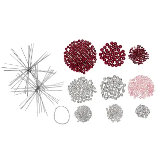 Drahtsterne-Set, beere-silber, 10 Stück