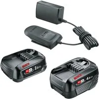 Bosch Home & Garden Akku Starter-Set, 2 Akkus 2Ah + 4Ah, 18 V, inkl. Ladegerät